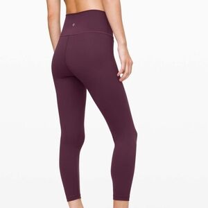 Lululemon Wunder Under High Rise Tight Leggings 25" Length Burgundy 8